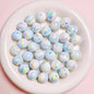 Glow Plating Round Acrylic Beads 16mm Bicolor Pastel 20pcs 6