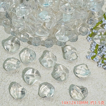 Irregular Moonstone Glass Beads 14mm Clear Pastel Mixed Colors 50pcs 6
