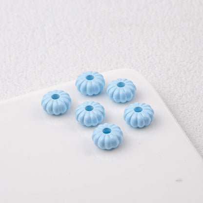 Acrylic Pumpkin Spacer Beads 8mm Striped 50pcs 20
