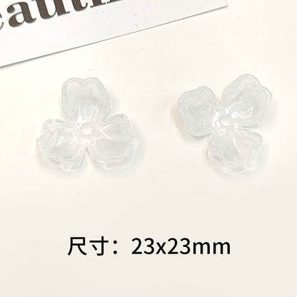 Three-Petal Flower Acrylic Beads 23mm Translucent Mixed Colors 100pcs 8
