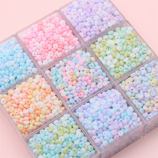 Frosted Abacus Glass Beads 3x6mm Pastel Matte Finish 70pcs