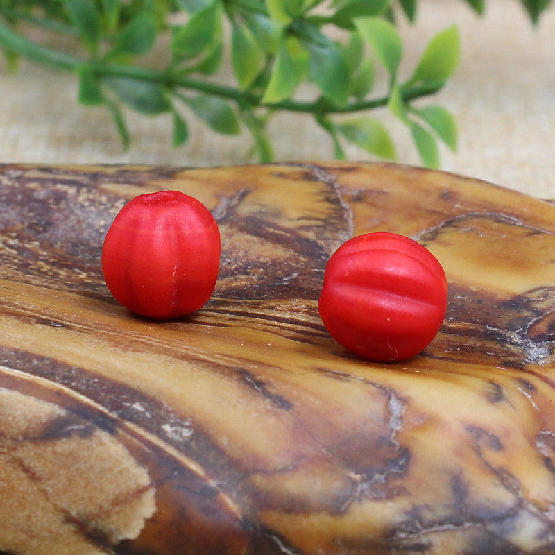 Frosted Pumpkin Glass Beads 10mm Matte Autumn Colors 20pcs 3