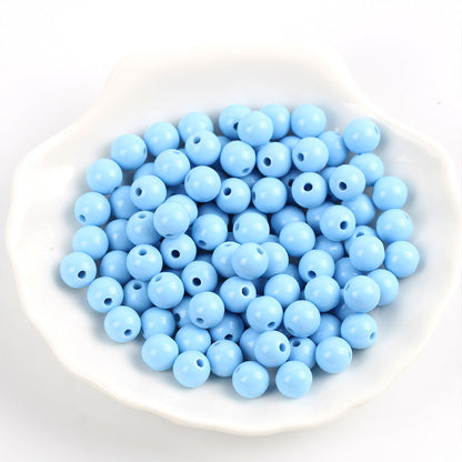 Solid Color Round Acrylic Beads 6mm Glossy Finish 600pcs 23