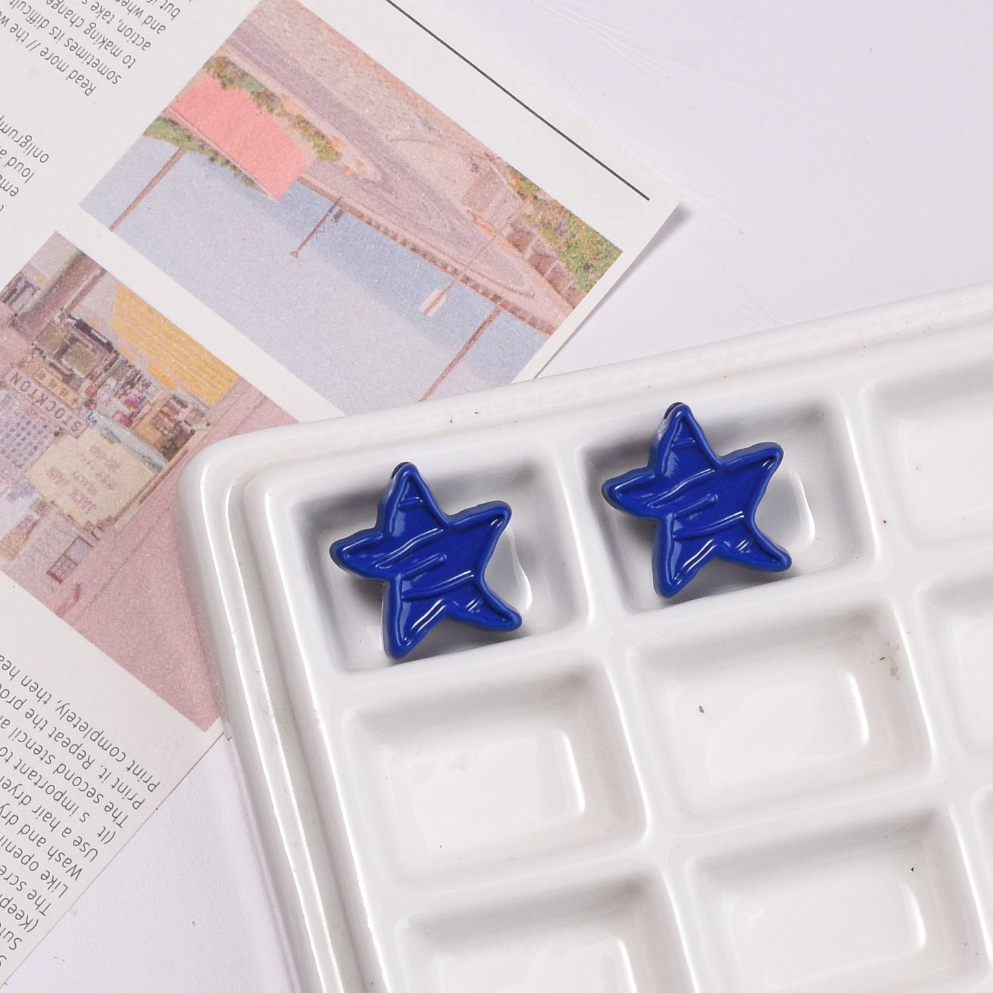 Colorful Recessed Star Acrylic Beads 17mm Mixed Colors 20pcs 18