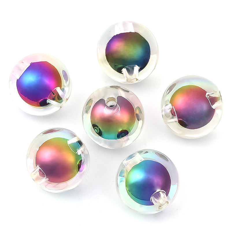 UV Heart Clover Circle Acrylic Beads 14-15.5x21mm Iridescent 30pcs 8
