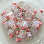Hand Painted Square Acrylic Beads 16mm Patrick Star Design 10pcs 4