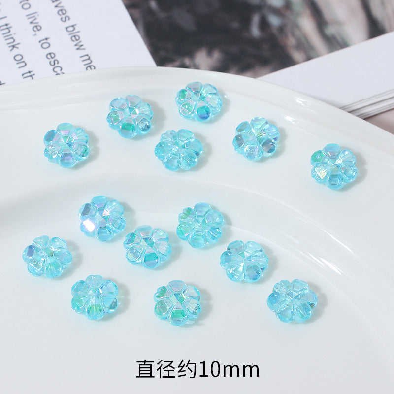 Transparent Faceted Plum Acrylic Beads 10mm Colorful Assorted 50pcs 11