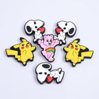 Silicone Focal Beads Snoopy Pokemon Holding Heart Elements 10pcs