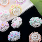 Flower Clay Beads 21mm Pastel Pearl Rhinestone Barrel 10pcs 4