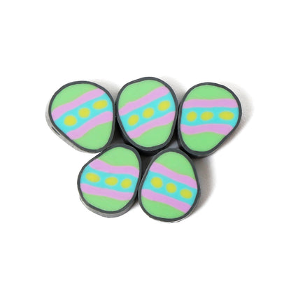Easter Egg Clay Beads 11mm Polymer Colorful Pattern 100pcs 5