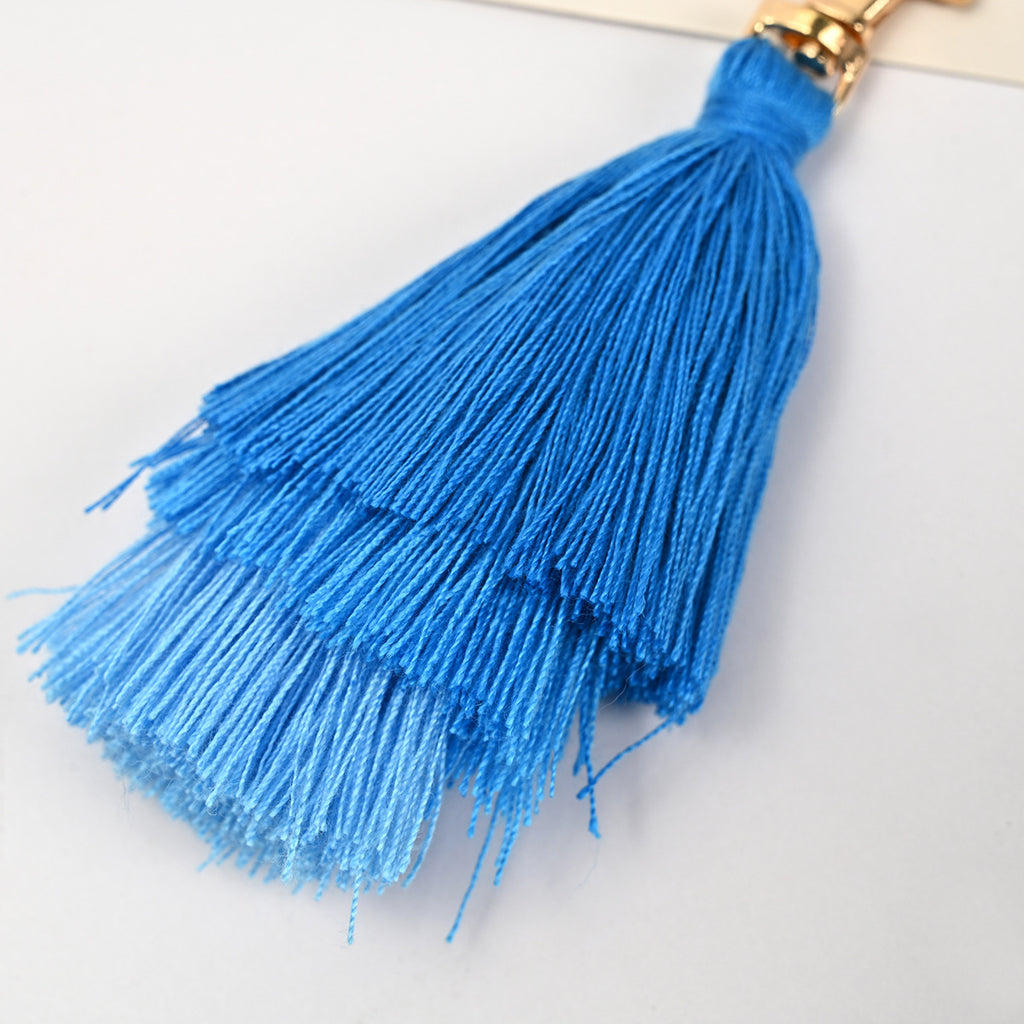 Layered Tassel Keychain Cotton Soft Texture with Metal Clasp 2