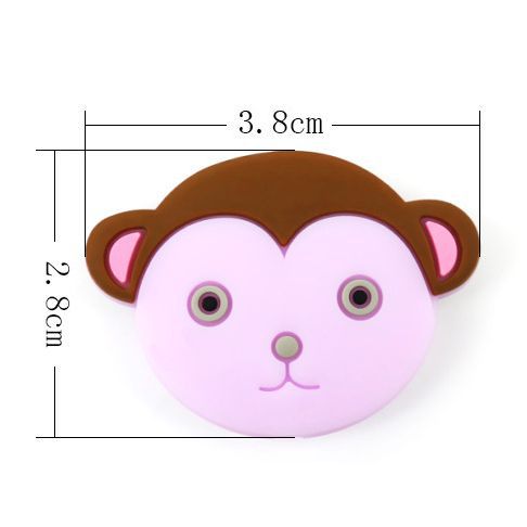 Silicone Focal Beads Monkey Face Rounded Ears 20pcs 3