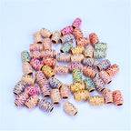 Colorful Winding Rattan Patterned Acrylic Beads 16mm Plastic 100pcs 5
