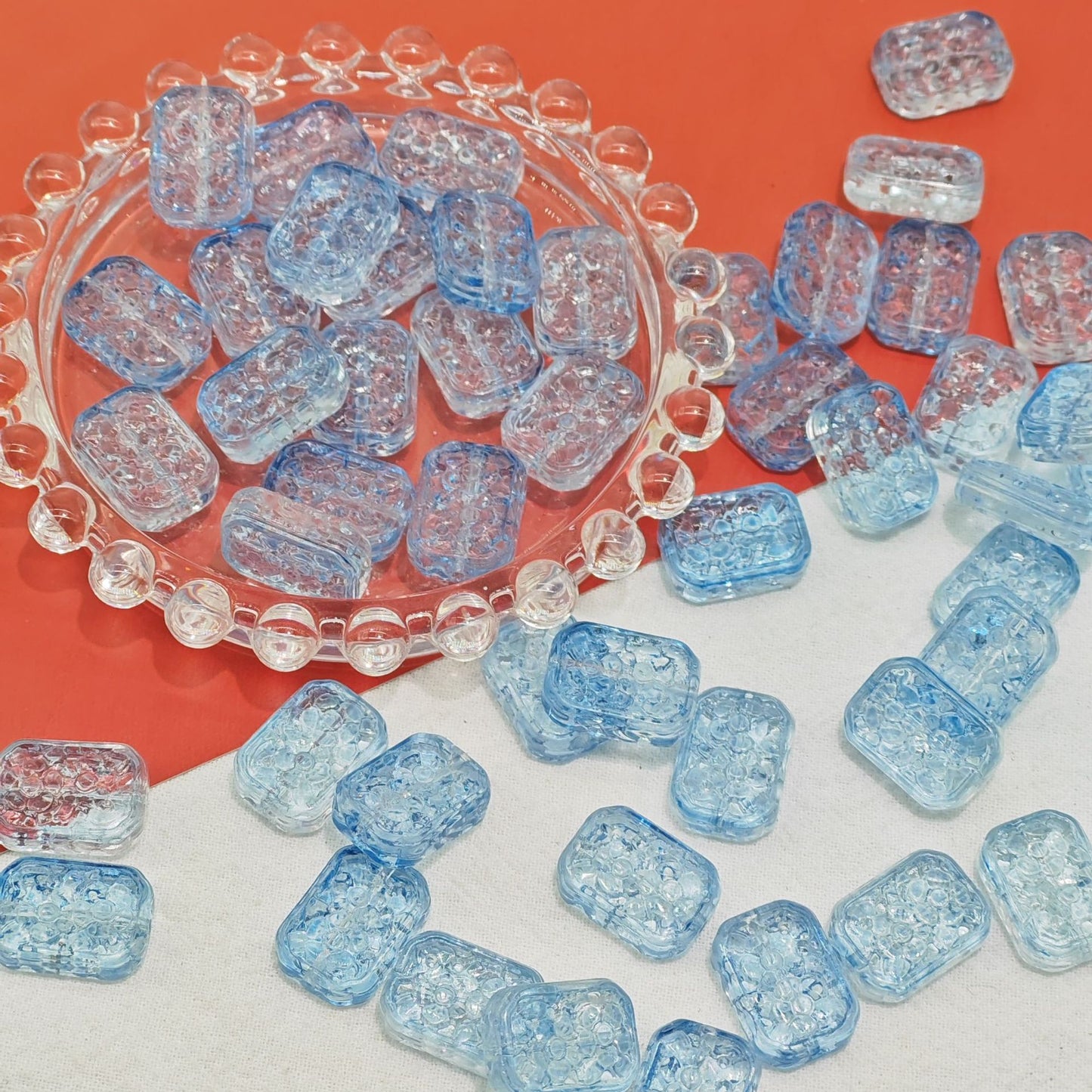 Czech Glass Beads Flower Double-Sided 13x18mm Pastel Jewel Colors 25pcs 7