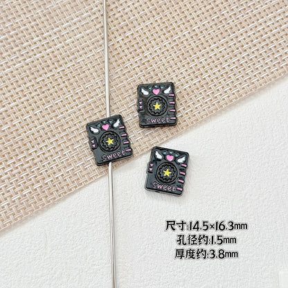 Baking Painted Magic Book Cloud Metal Beads 16mm Cute Pastel 10pcs 13