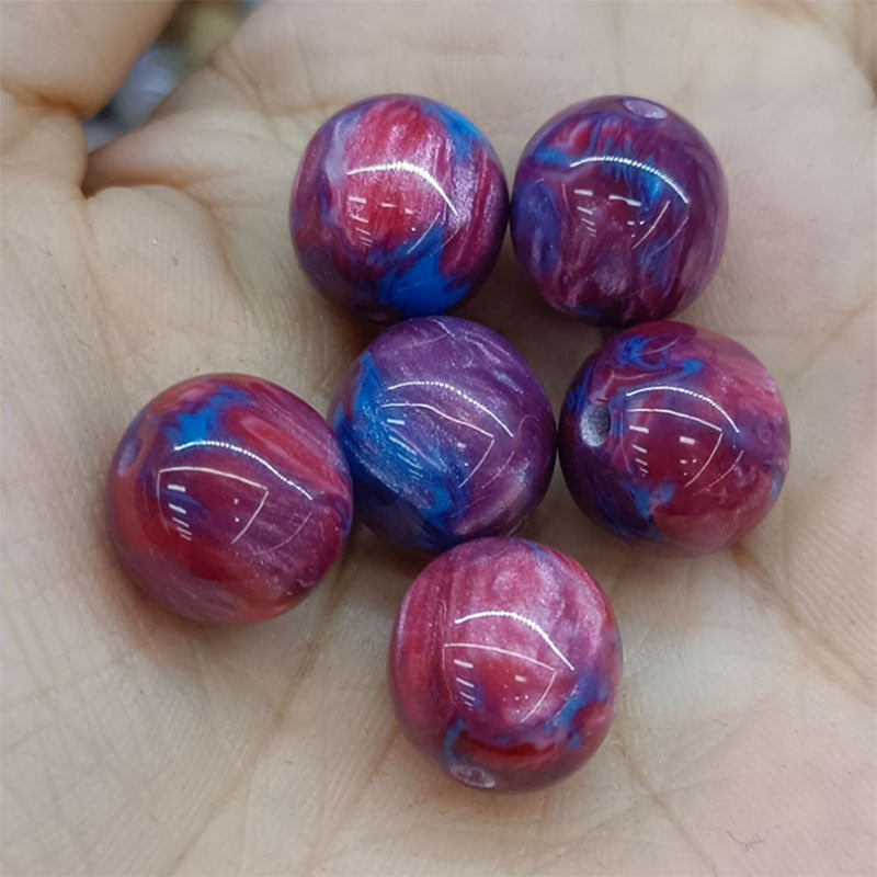 Gradient Resin Beads 16mm Round Dark Ocean Colors Glossy 20pcs 9