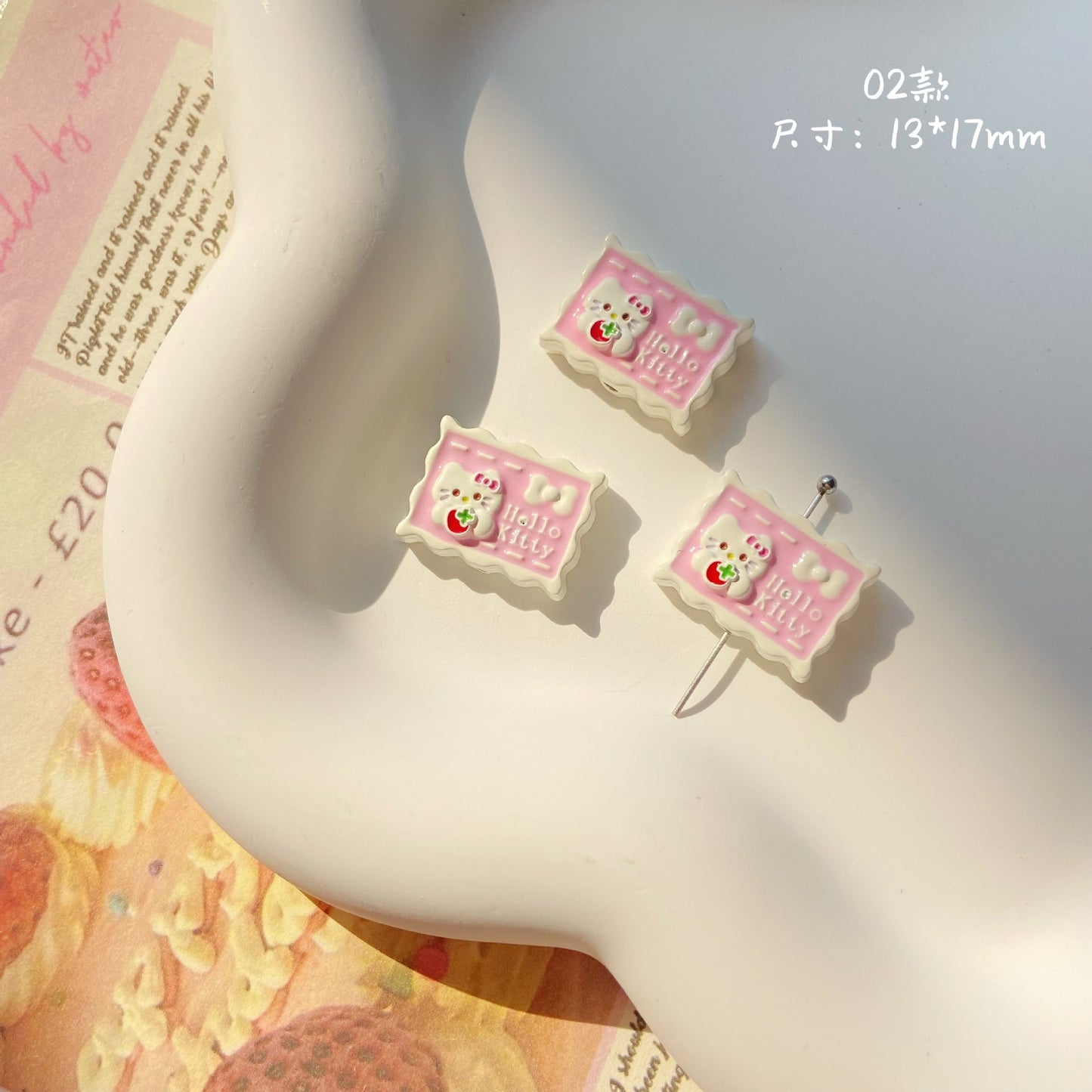 Character Metal Beads 17mm Hello Kitty Doll Head & Stamp Alloy 10pcs 3