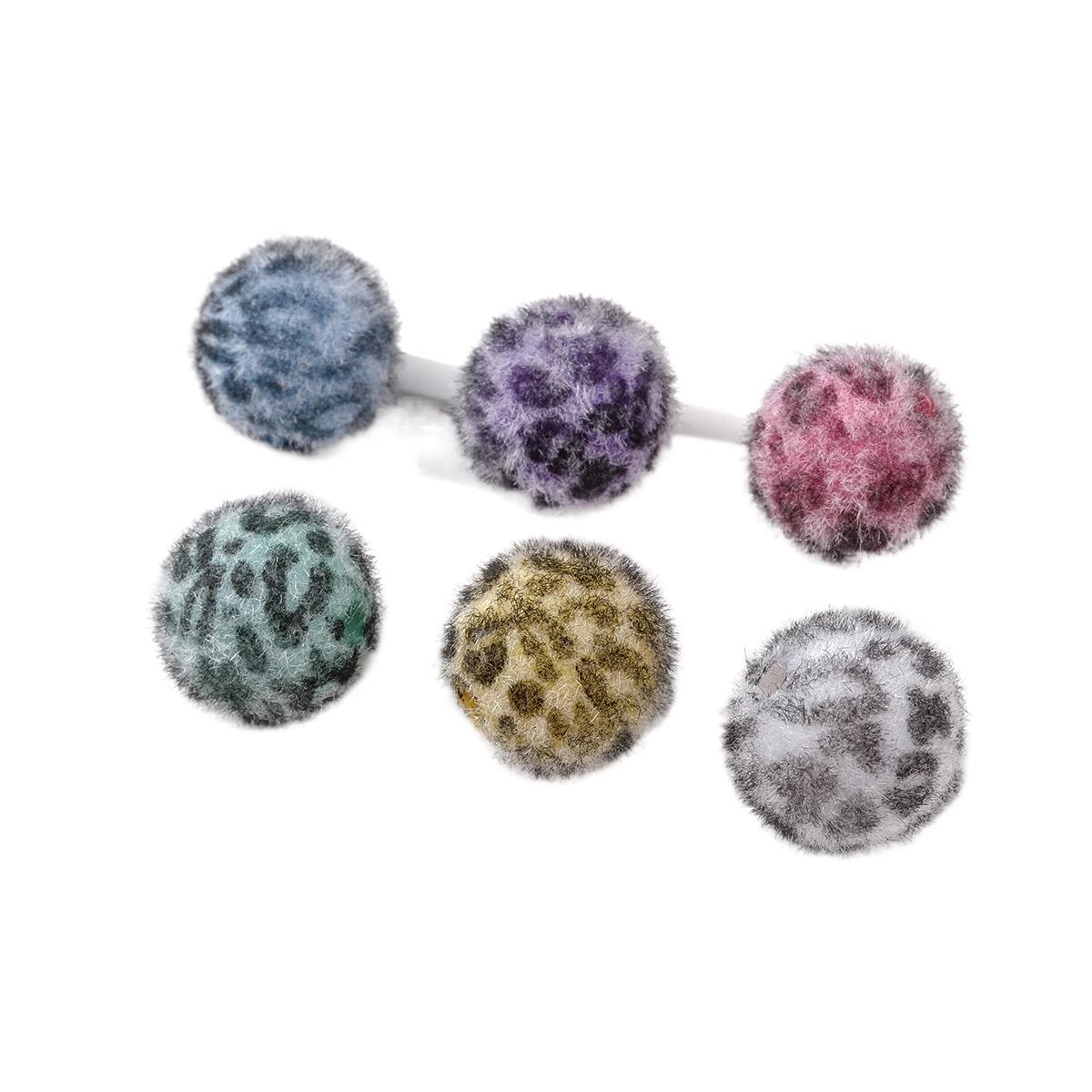 Flocking Leopard Acrylic Round Beads 15mm Colorful Mixed 20pcs 5