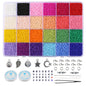 Transparent Seed Glass Beads 2mm 24 Vibrant Colors Glossy Finish 14