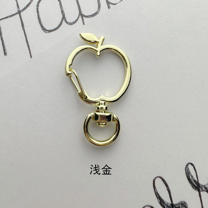 Zinc Alloy Apple Shaped Swivel Buckle Keychain Clasps 20pcs 38mm 6