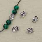 Carrot Metal Beads 11mm Vintage Silver Tone Alloy 40pcs