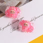 Embellished Flower Clay Beads 24mm Five-Petal Rhinestone 6pcs 8