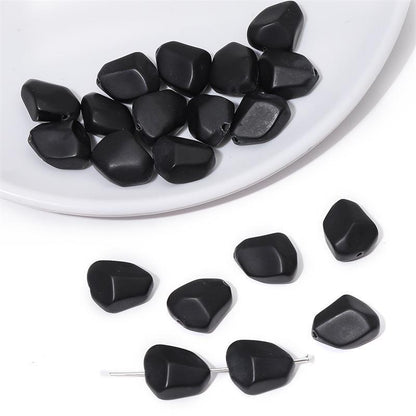 Frosted Irregular Cut Flat Stone Glass Beads 12x15mm Multicolor 10pcs 11