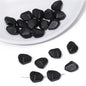 Frosted Irregular Cut Flat Stone Glass Beads 12x15mm Multicolor 10pcs 11