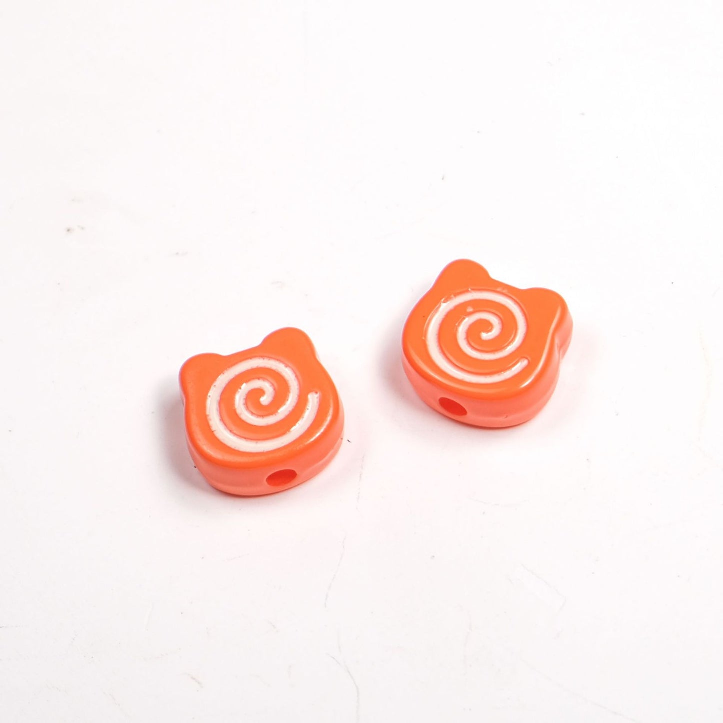 Painted Spiral Bear Acrylic Beads 11mm Colorful Glossy 50pcs 18