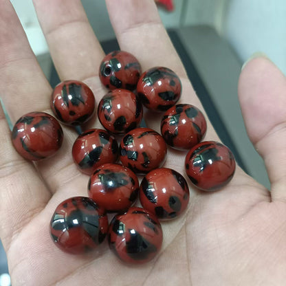 Leopard Dotted Resin Beads 10/12/16mm Glossy Mixed Colors 100pcs 3