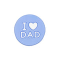Silicone Focal Beads I Love Dad Embossed Text Solid Color 20pcs 6