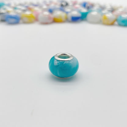 Acrylic Round Spacer Beads 14mm Ink Imitation Ceramic Large Hole 50pcs 12