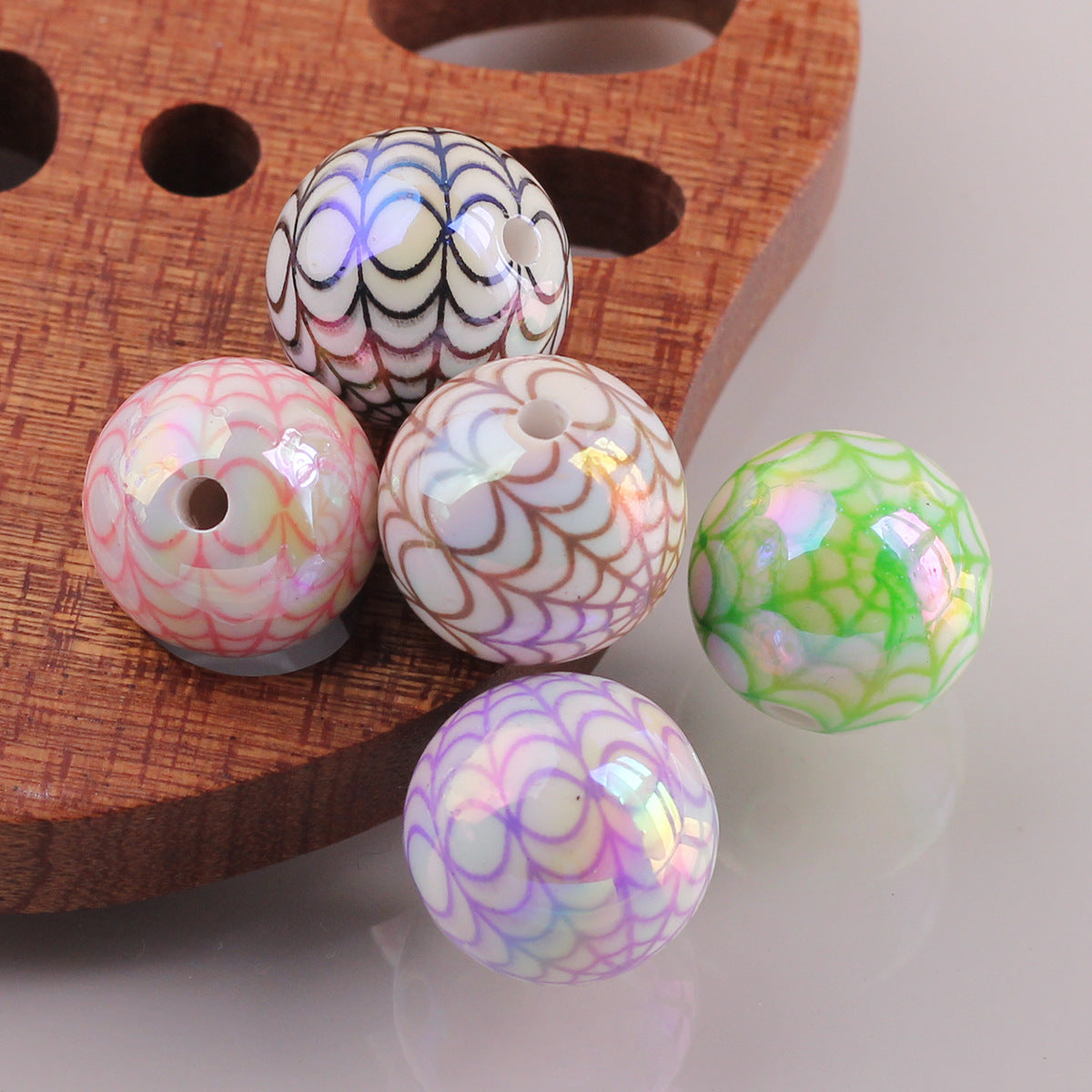 Plating Spider Web Acrylic Beads 15mm Halloween Glossy 50pcs 4
