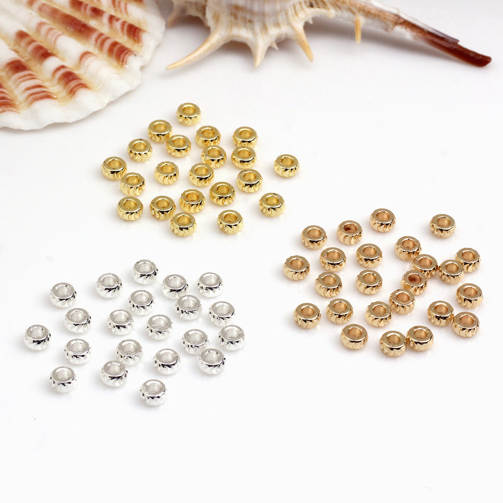 Brass Gear Pattern Spacer Beads 3-8mm 100pcs