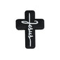 Silicone Focal Beads Jesus Cross Black White Script Text 20pcs 2
