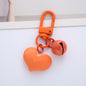 Acrylic Resin Heart Keychain Creative Faceted Surface with Bell Charm 8