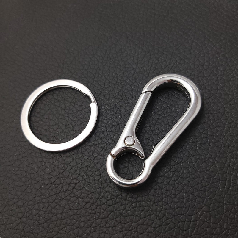 Minimalist Metal Car Keychain Zinc Alloy Silver Tone 3