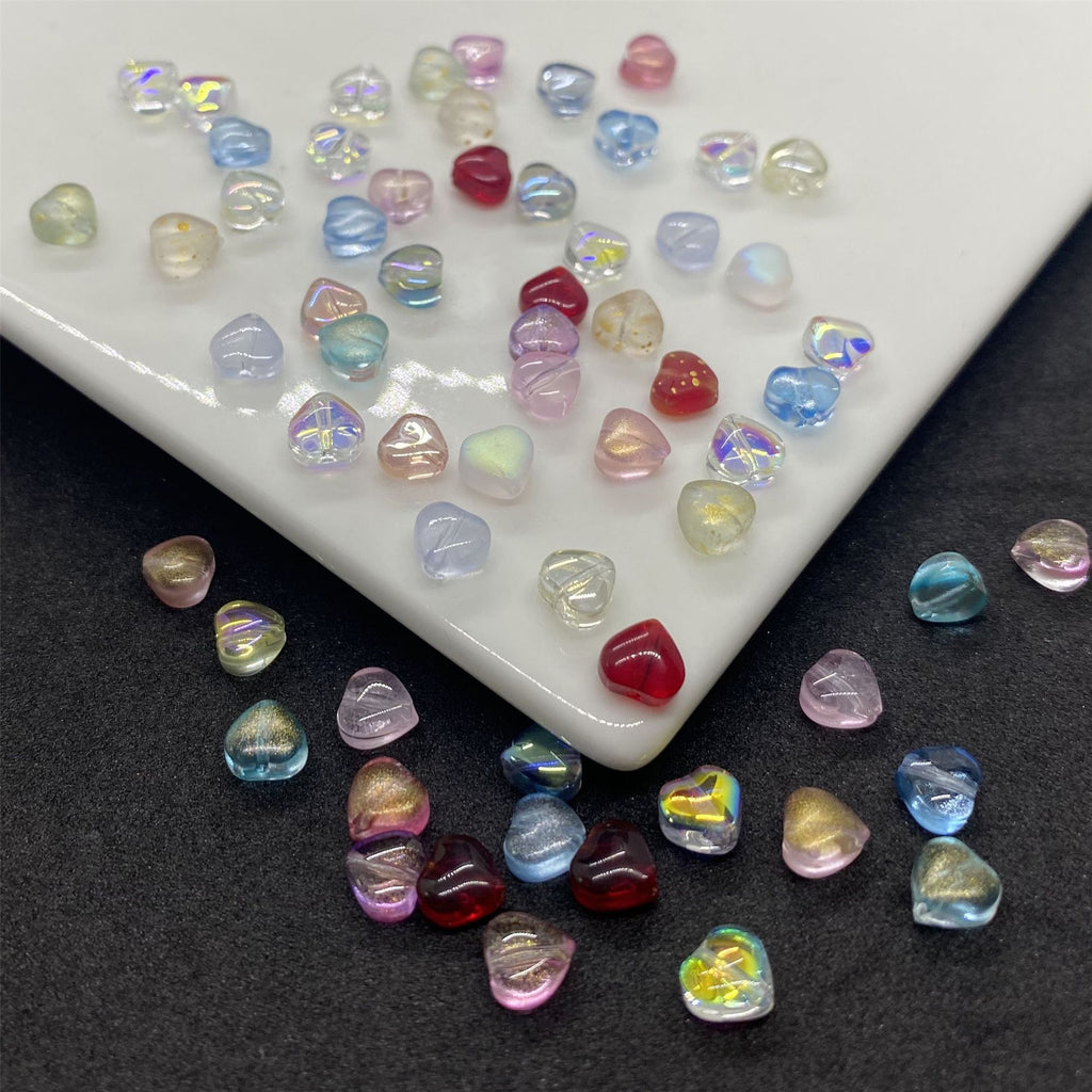 Czech Glass Beads Small Heart 6mm Peach Color 100pcs 5