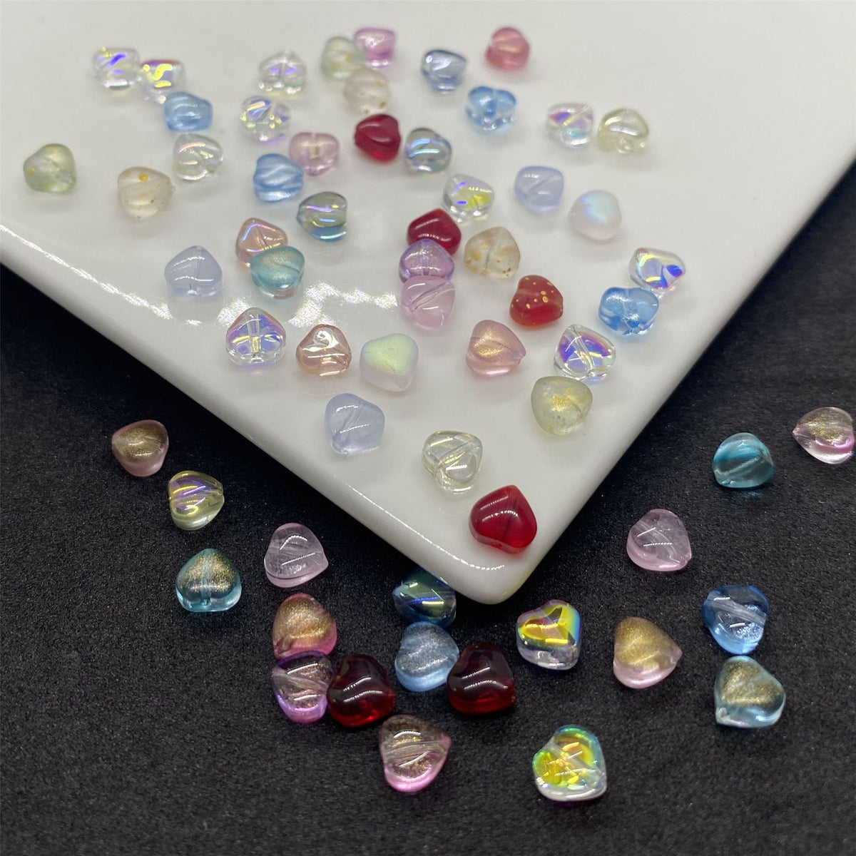 Czech Glass Beads Small Heart 6mm Peach Color 100pcs 5