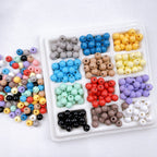 Painted Round Acrylic Beads 6-8mm Premium Dopamine Colorful 50pcs