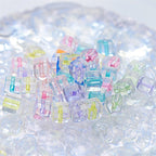 Acrylic Square Acrylic Beads 8mm Pastel Filled Core Glossy 60pcs 2