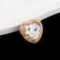 Double-Sided Heart Rhinestone Beads 22mm Alloy Encrusted 10pcs 35