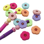 Silicone Focal Beads Flower Pastel Petal Detail 20pcs