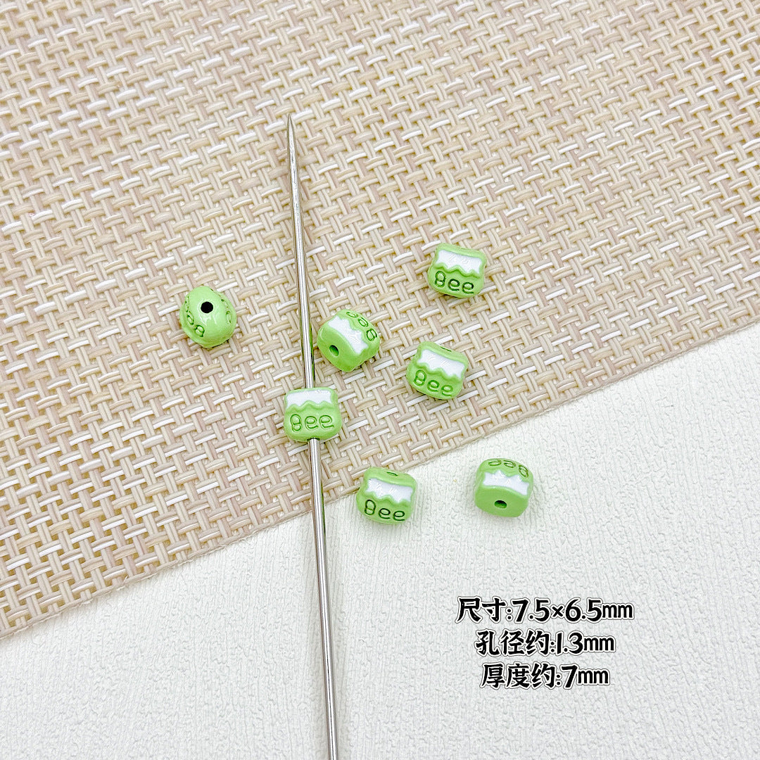 Bear and Honeypot Metal Beads 13mm Hand-Painted Colorful 10pcs 18