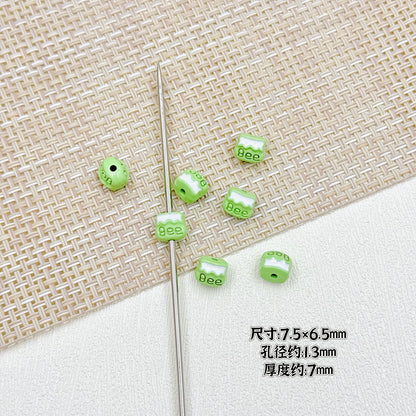 Bear and Honeypot Metal Beads 13mm Hand-Painted Colorful 10pcs 18