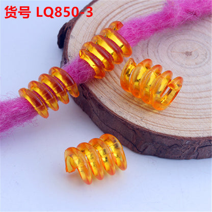 Spring Shaped Acrylic Beads 12x18mm Colorful Transparent Plastic 100pcs 8