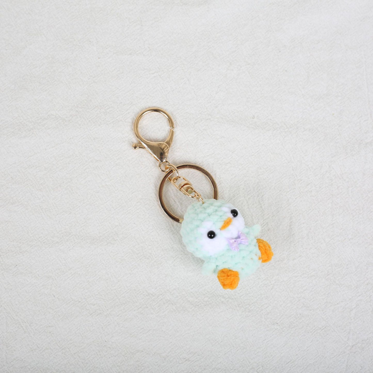 Crochet Penguin Keychain Pastel Colors with Bow Tie 1pc 11