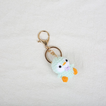 Crochet Penguin Keychain Pastel Colors with Bow Tie 1pc 11