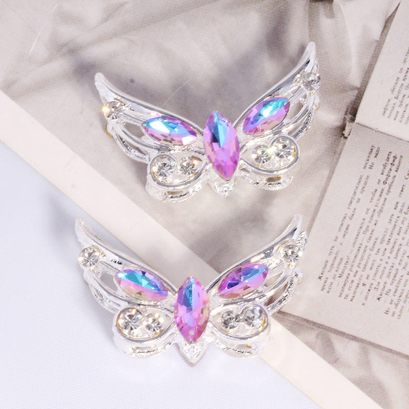 Butterfly Rhinestone Beads Alloy Sparkling Wings 2pcs 10