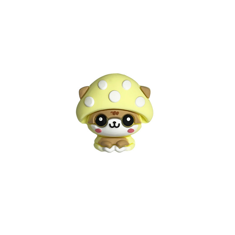 Silicone 3D Focal Beads Mushroom with Smiling Faces 20pcs 6